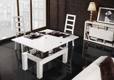 mesa de centro  combertible. ideal para quienes esperan visitas y no hay espacios